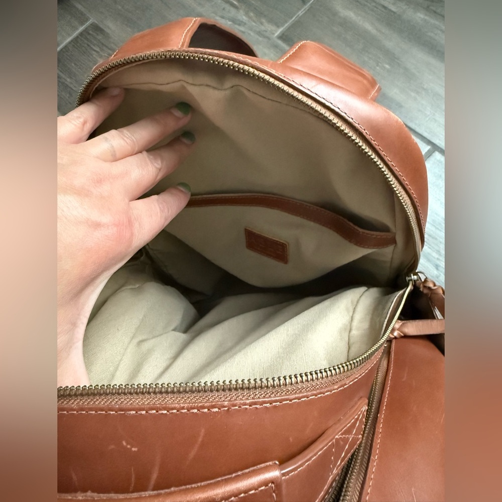 Able Alem Brown Leather Backpack - Picture 4 of 8